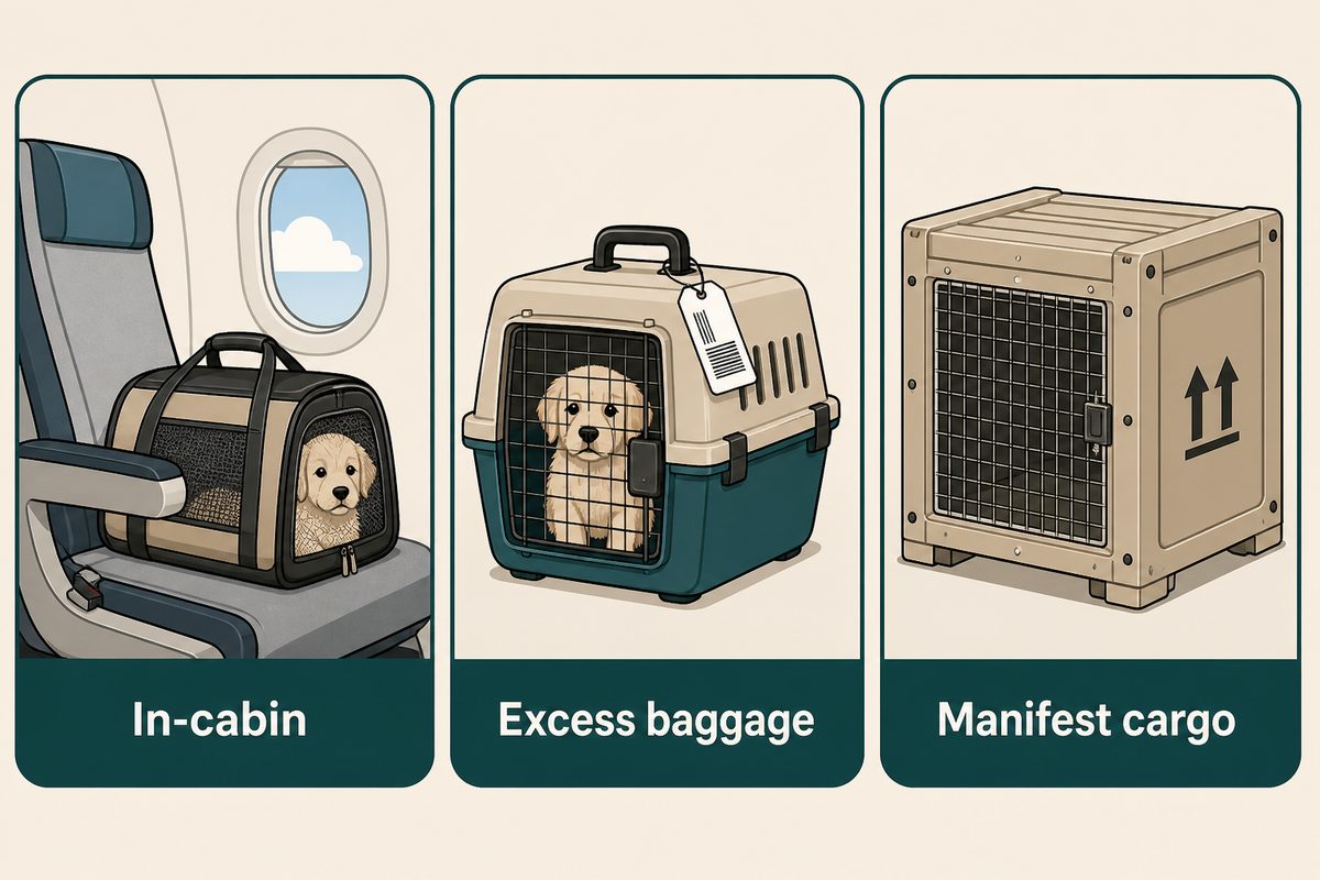 Comparing cabin, cargo and charter options for flying a pet to or from Dubai